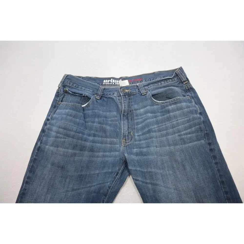 Urban Pipeline Relaxed‎ Straight Rugged Denim Blue Jeans Mens Sz 38 x 30